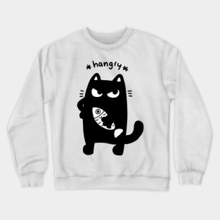 hangry cat Crewneck Sweatshirt